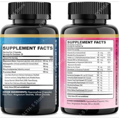 Supplement Facts panels for the morning and evening formulas