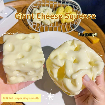 Cottage cheese squishy being squeezed