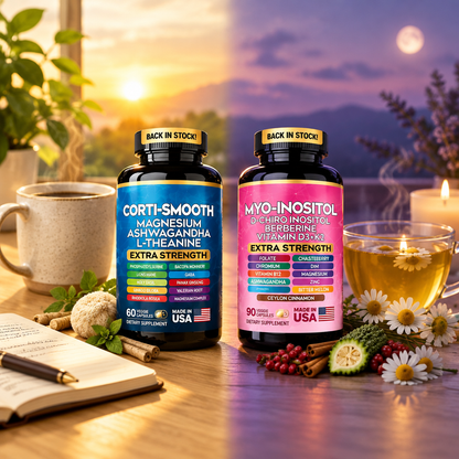 Morning bottle with coffee at sunrise, evening bottle with chamomile tea at dusk