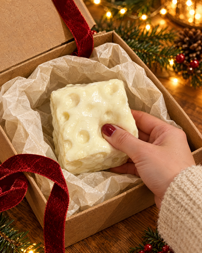 Cottage cheese squishy in a gift box