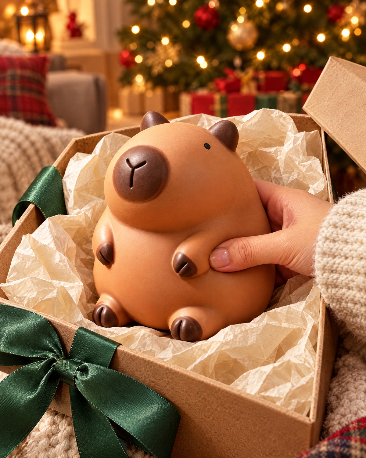 Capybara squishy in a gift box